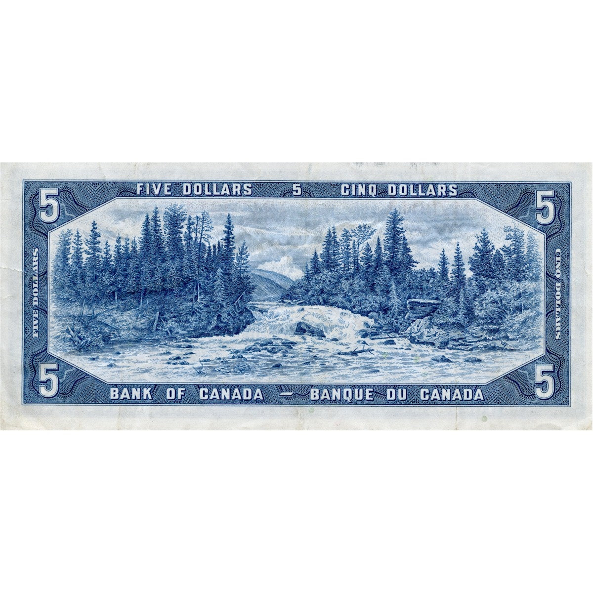 BC-39a-i 1954 Canada $5 Beattie-Coyne, Y/C, Very Fine (VF20)