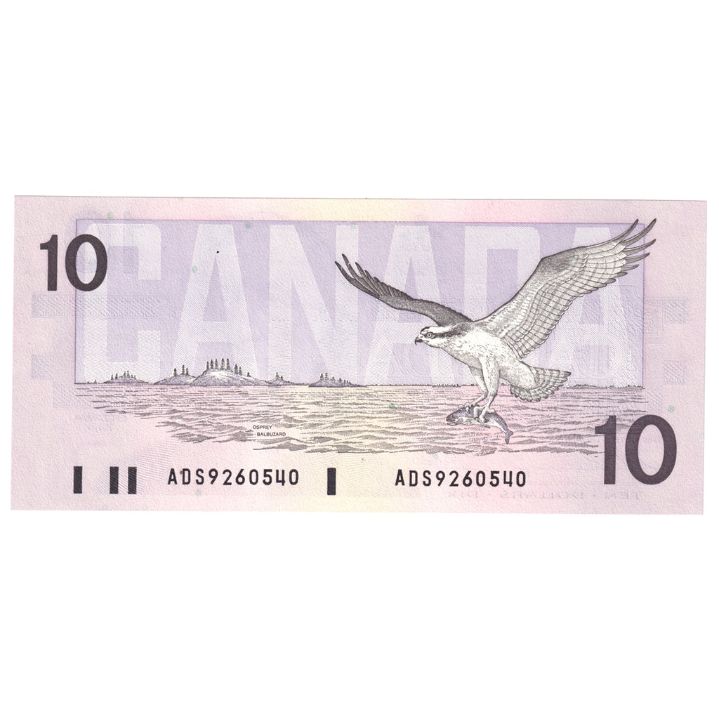 BC-57a 1989 Canada $10 Thiessen-Crow, ADS, AU-UNC (AU55)