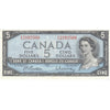 BC-39b 1954 Canada $5 Beattie-Rasminsky, V/S, Extra Fine (EF40)