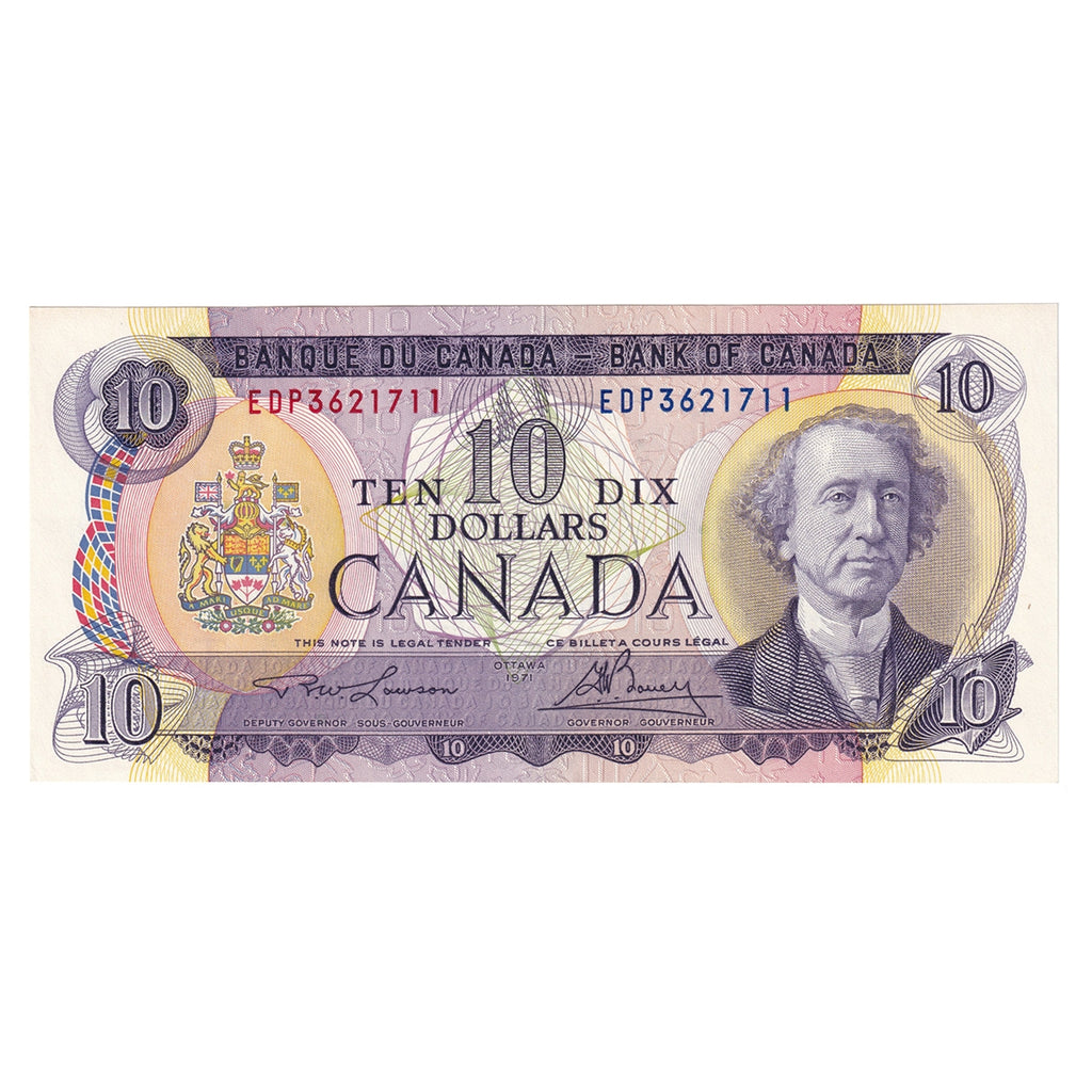 BC-49c-i 1971 Canada $10 Lawson-Bouey, EDP, AU-UNC (AU55)