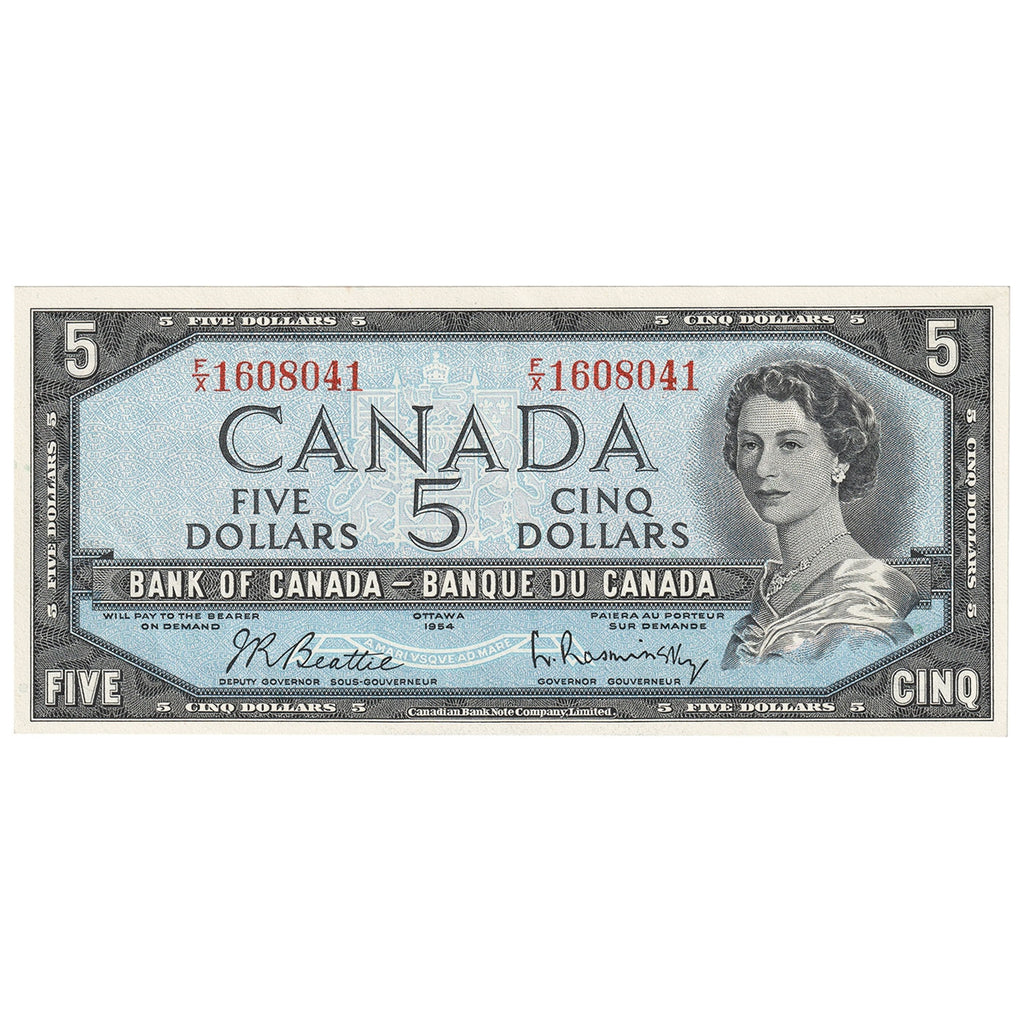BC-39b 1954 Canada $5 Beattie-Rasminsky, F/X, Uncirculated (MS60)