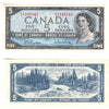 BC-39b 1954 Canada $5 Beattie-Rasminsky, H/S, Almost Uncirculated (AU50)