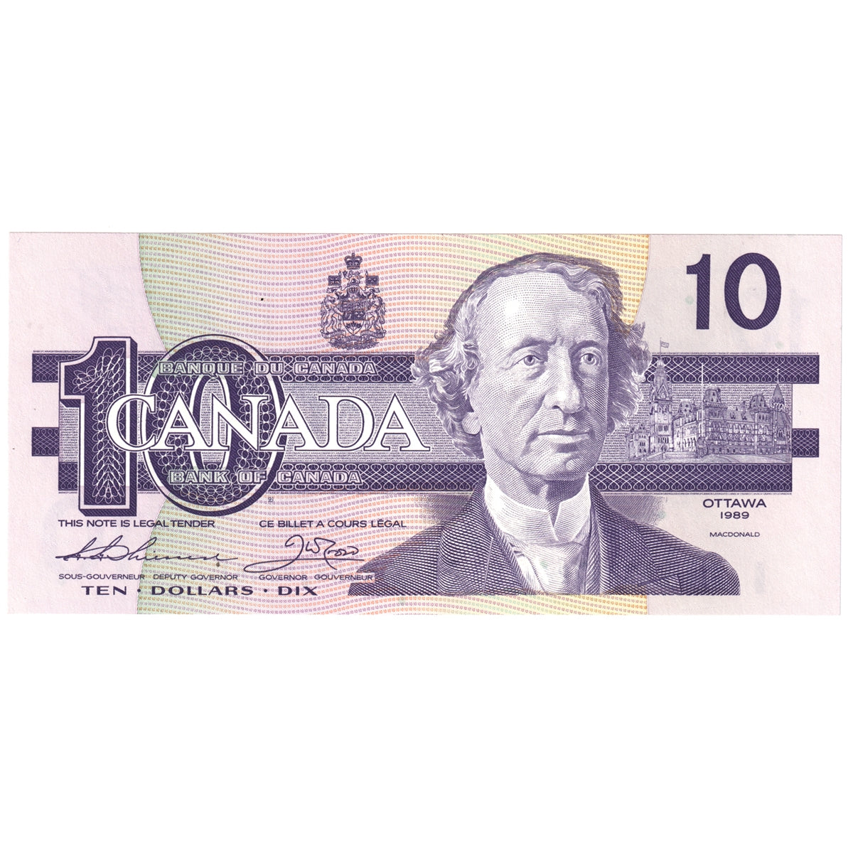 BC-57a 1989 Canada $10 Thiessen-Crow, ADR, Choice Uncirculated (CUNC63)