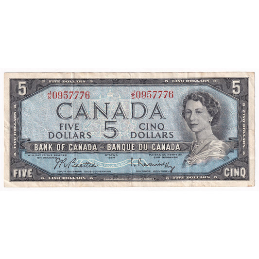 BC-39b 1954 Canada $5 Beattie-Rasminsky, J/S, VF