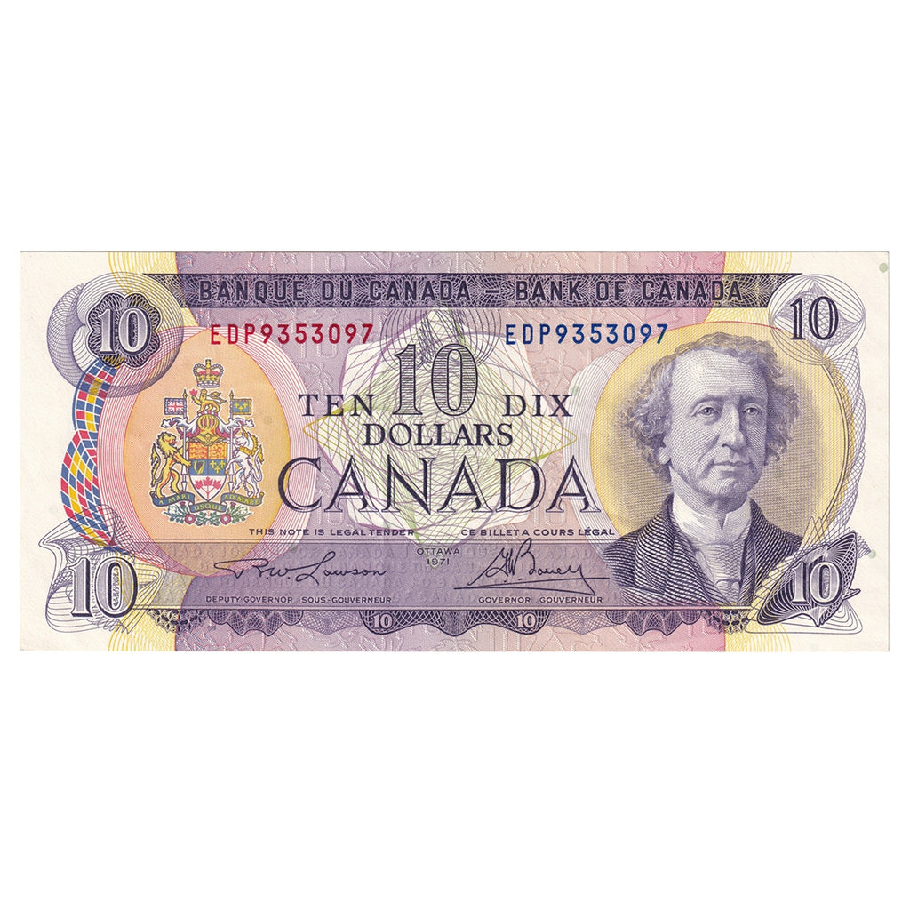 BC-49c-i 1971 Canada $10 Lawson-Bouey, EDP, EF-AU (EF45)