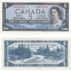 BC-39b 1954 Canada $5 Beattie-Rasminsky, A/S, Almost Uncirculated (AU50)