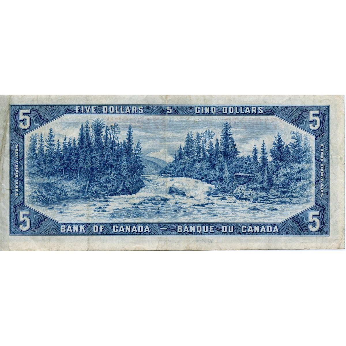 BC-39b 1954 Canada $5 Beattie-Rasminsky, Z/C, Very Fine (VF20)
