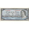 BC-39b 1954 Canada $5 Beattie-Rasminsky, C/X, Very Fine (VF20)