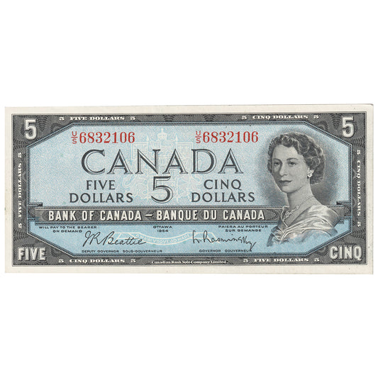 BC-39b 1954 Canada $5 Beattie-Rasminsky, U/S, EF