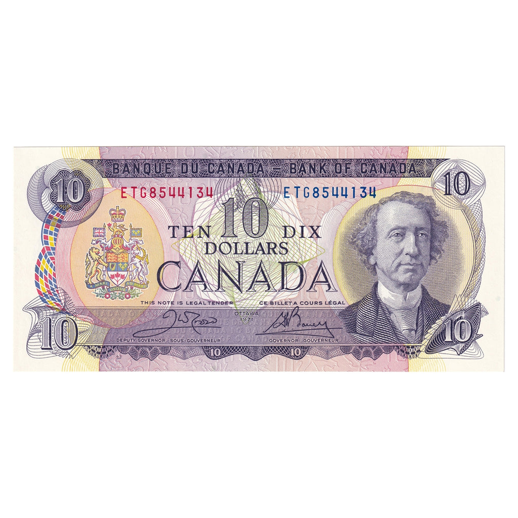 BC-49d 1971 Canada $10 Crow-Bouey, ETG, Choice Uncirculated (CUNC63)