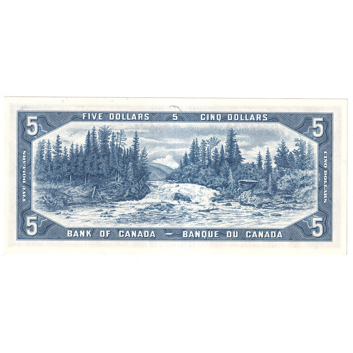 BC-39b 1954 Canada $5 Beattie-Rasminsky, W/S, AU-UNC (AU55)