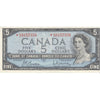 BC-39bA 1954 Canada $5 Beattie-Rasminsky, *V/S, Very Fine (VF20)