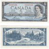 BC-39c 1954 Canada $5 Bouey-Rasminsky, U/X, Extra Fine (EF40)