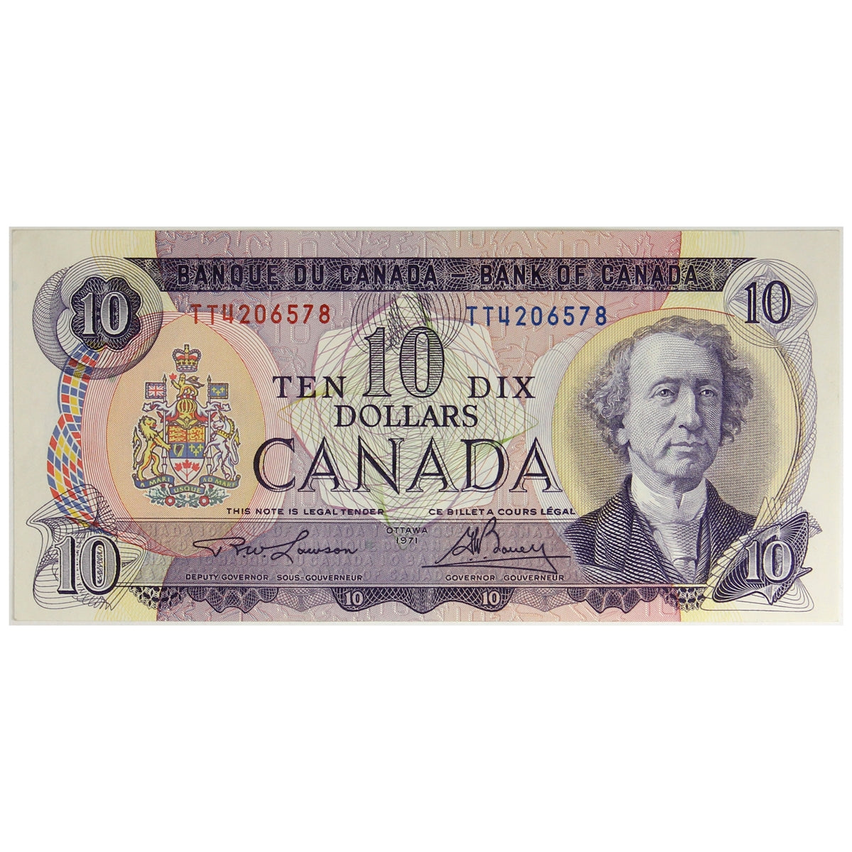 BC-49c 1971 Canada $10 Lawson-Bouey, TT, Extra Fine (EF40)
