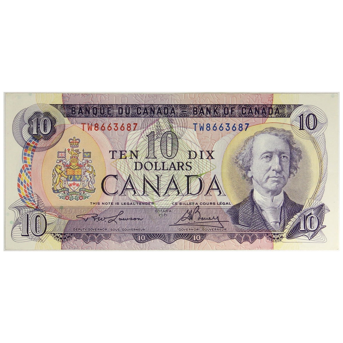 BC-49c 1971 Canada $10 Lawson-Bouey, TW, Extra Fine (EF40)
