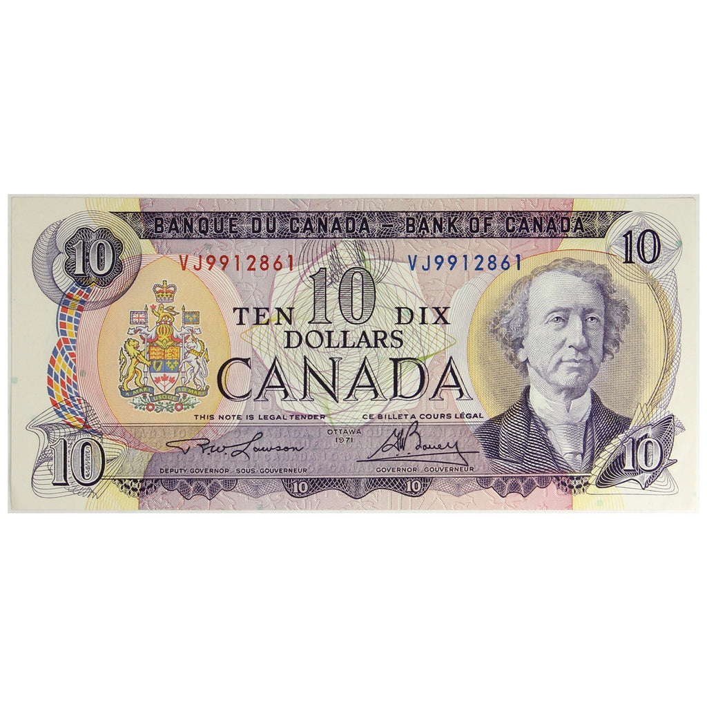 BC-49c 1971 Canada $10 Lawson-Bouey, VJ, Extra Fine (EF40)