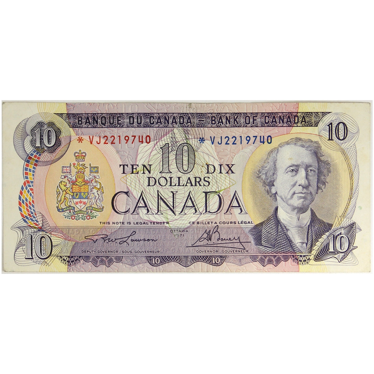 BC-49cA 1971 Canada $10 Lawson-Bouey, *VJ, VF-EF (VF30)