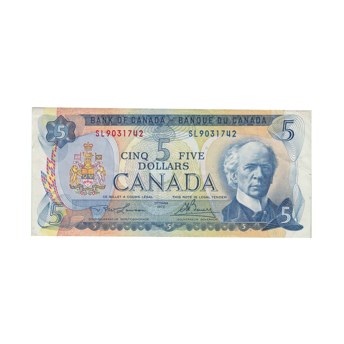 BC-48b 1972 Canada $5 Lawson-Bouey, SL, EF-AU (EF45)