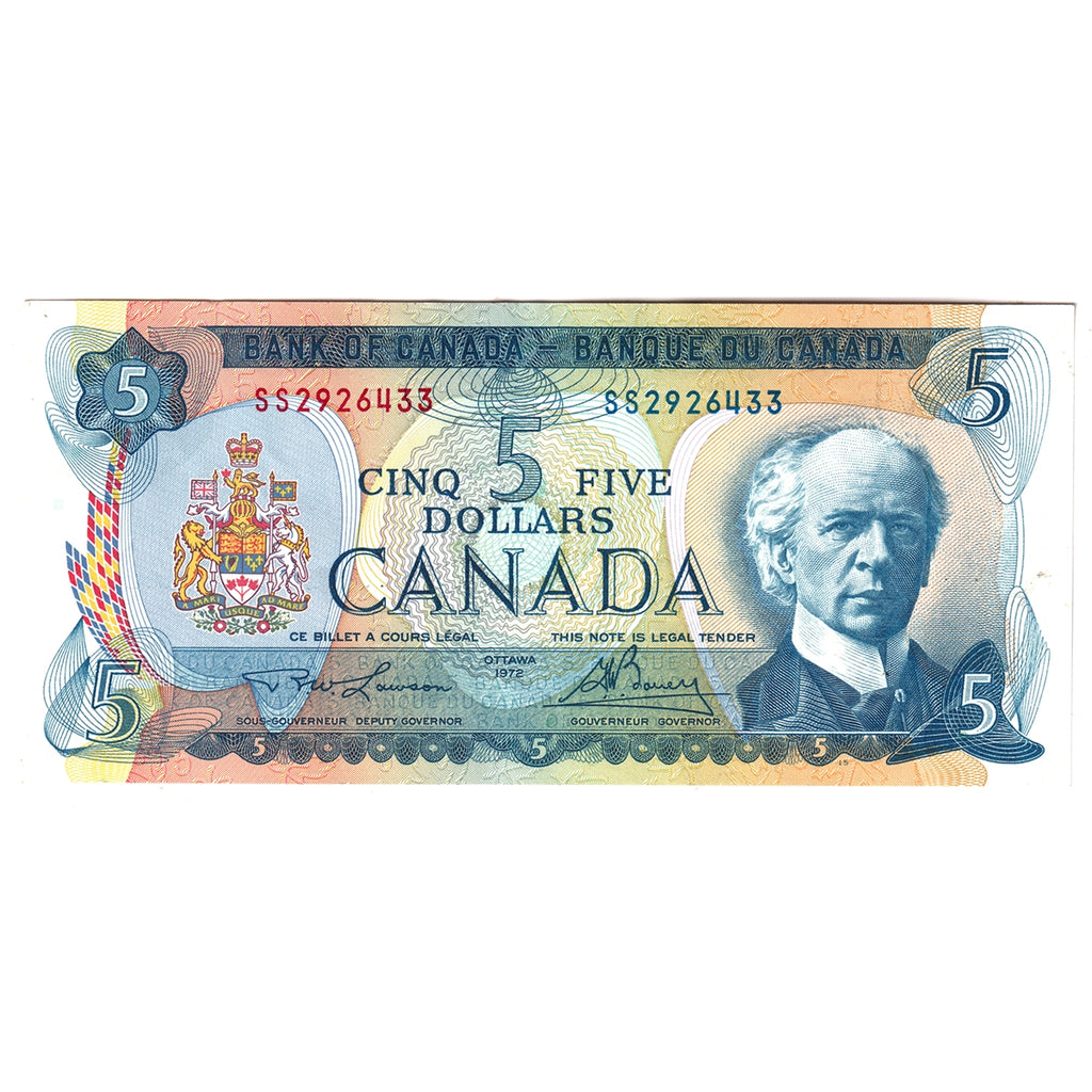 BC-48b 1972 Canada $5 Lawson-Bouey, SS, AU-UNC (AU55)