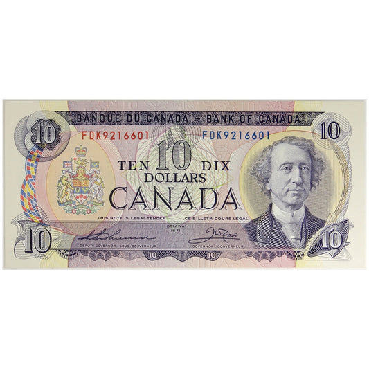 BC-49e 1971 Canada $10 Thiessen-Crow, FDK, Circ