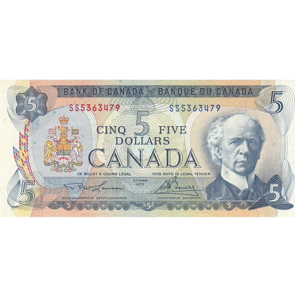 BC-48b 1972 Canada $5 Lawson-Bouey, SS, VF-EF (VF30)