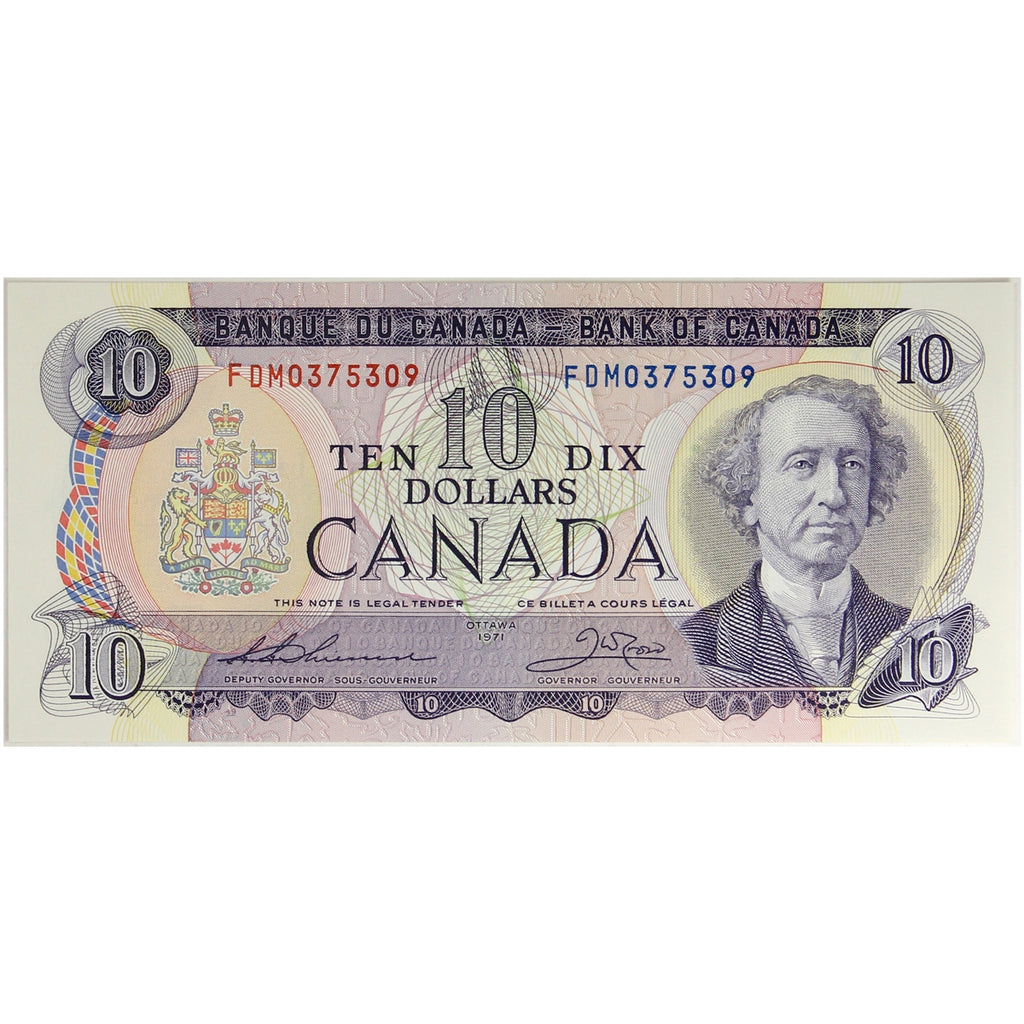 BC-49e 1971 Canada $10 Thiessen-Crow, FDM, Choice Uncirculated (CUNC63)
