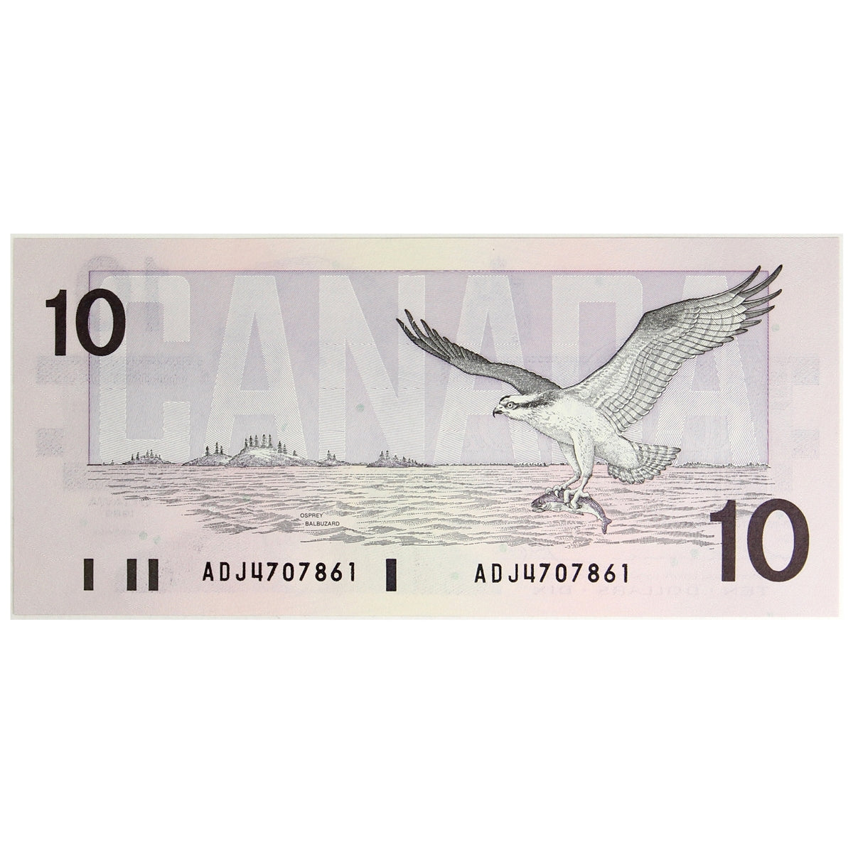 BC-57a 1989 Canada $10 Thiessen-Crow, ADJ, Choice Uncirculated (CUNC63)