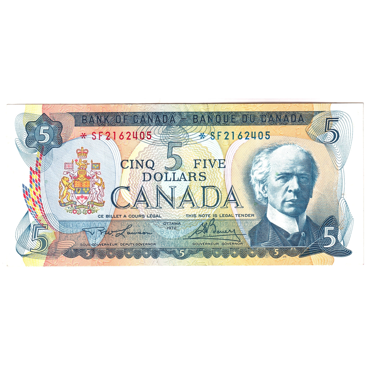 BC-48bA 1972 Canada $5 Lawson-Bouey, *SF, VF-EF (VF30)