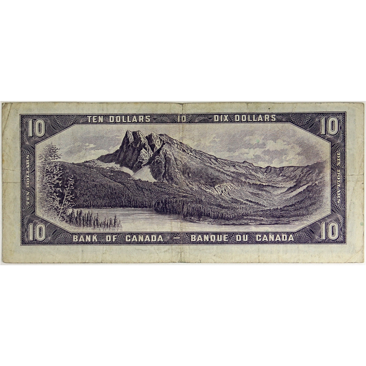 BC-32a 1954 Canada $10 Coyne-Towers, Devil's Face, A/D, Fine (F12)