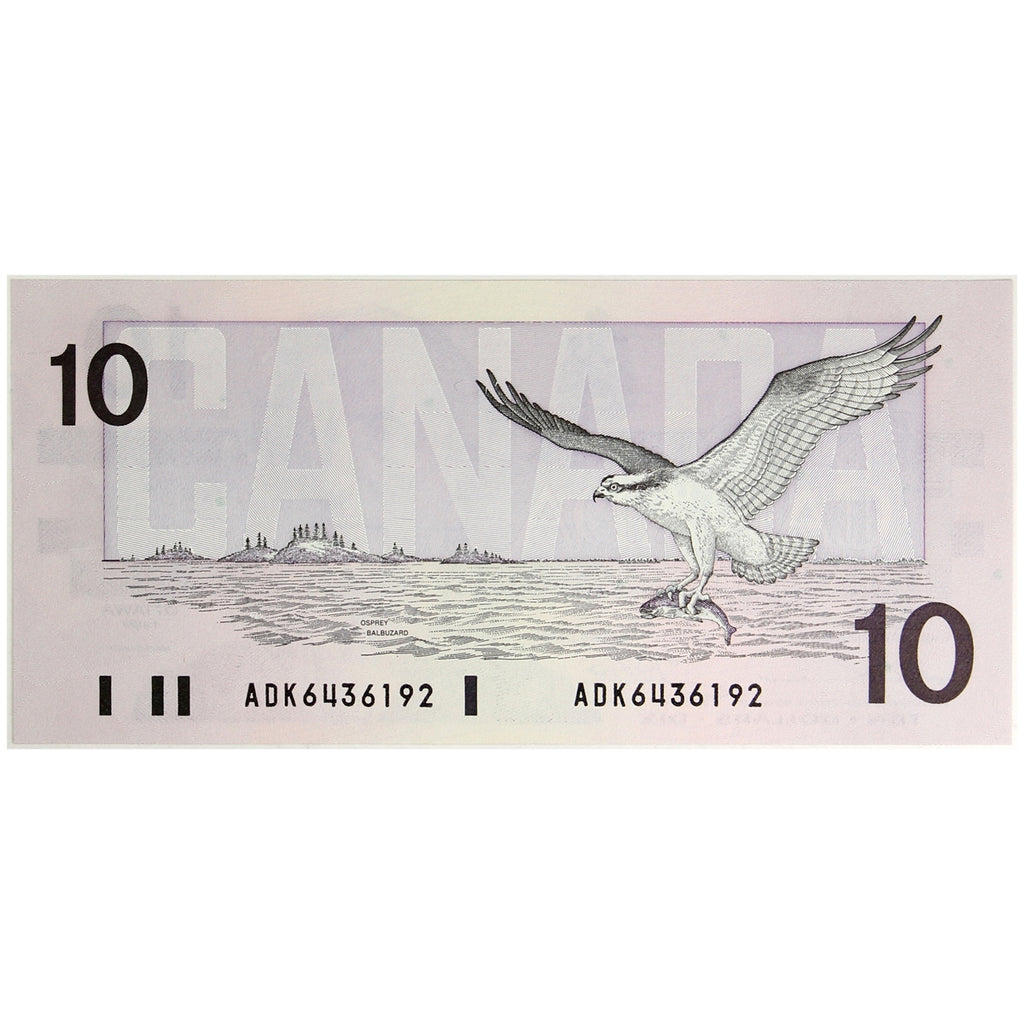 BC-57a 1989 Canada $10 Thiessen-Crow, ADK, Choice Uncirculated (CUNC63)