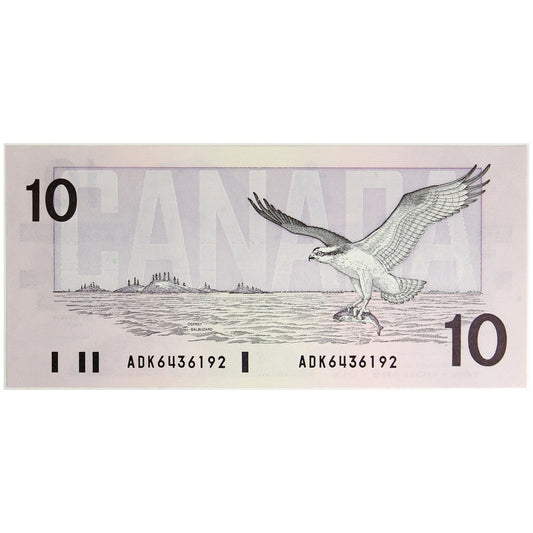 BC-57a 1989 Canada $10 Thiessen-Crow, ADK, Choice Uncirculated (CUNC63)