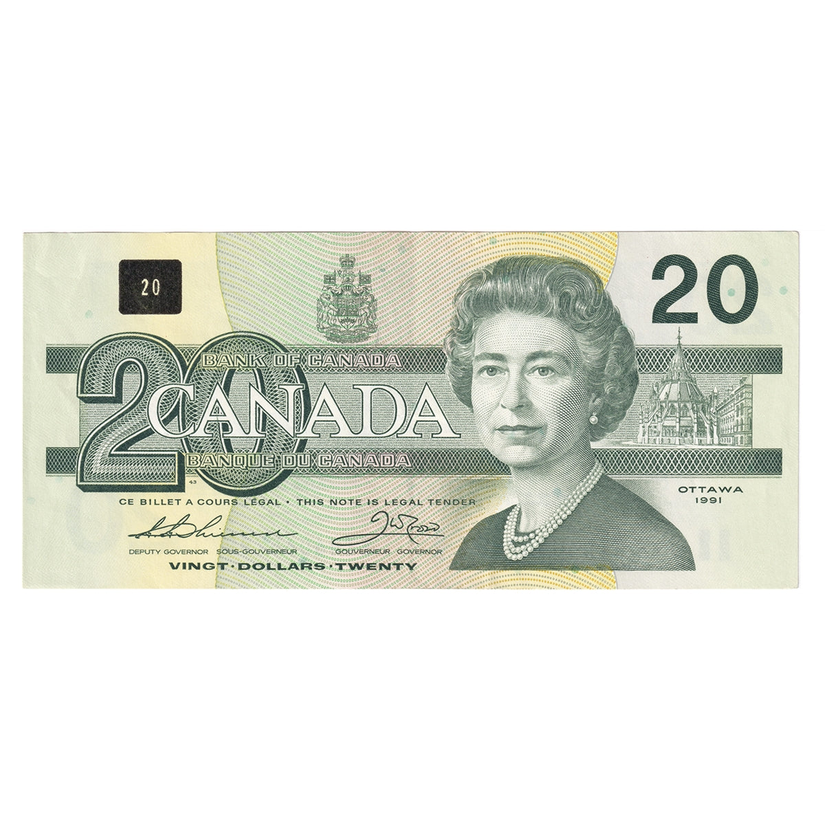 BC-58a-i 1991 Canada $20 Thiessen-Crow, EIN, CIRC