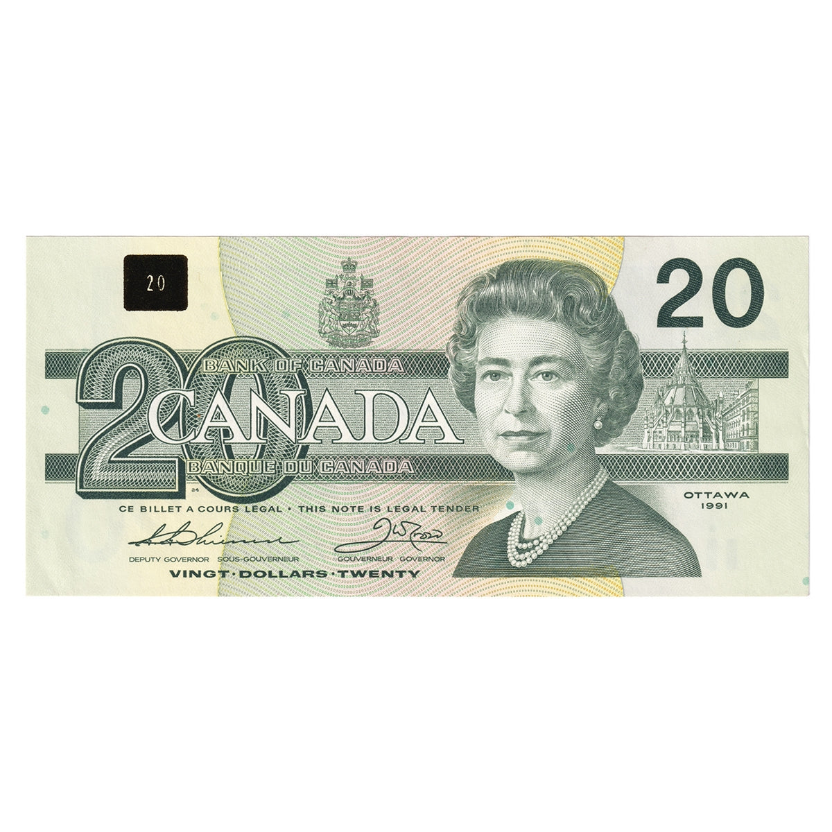 BC-58a-i 1991 Canada $20 Thiessen-Crow, EIT, AU-UNC