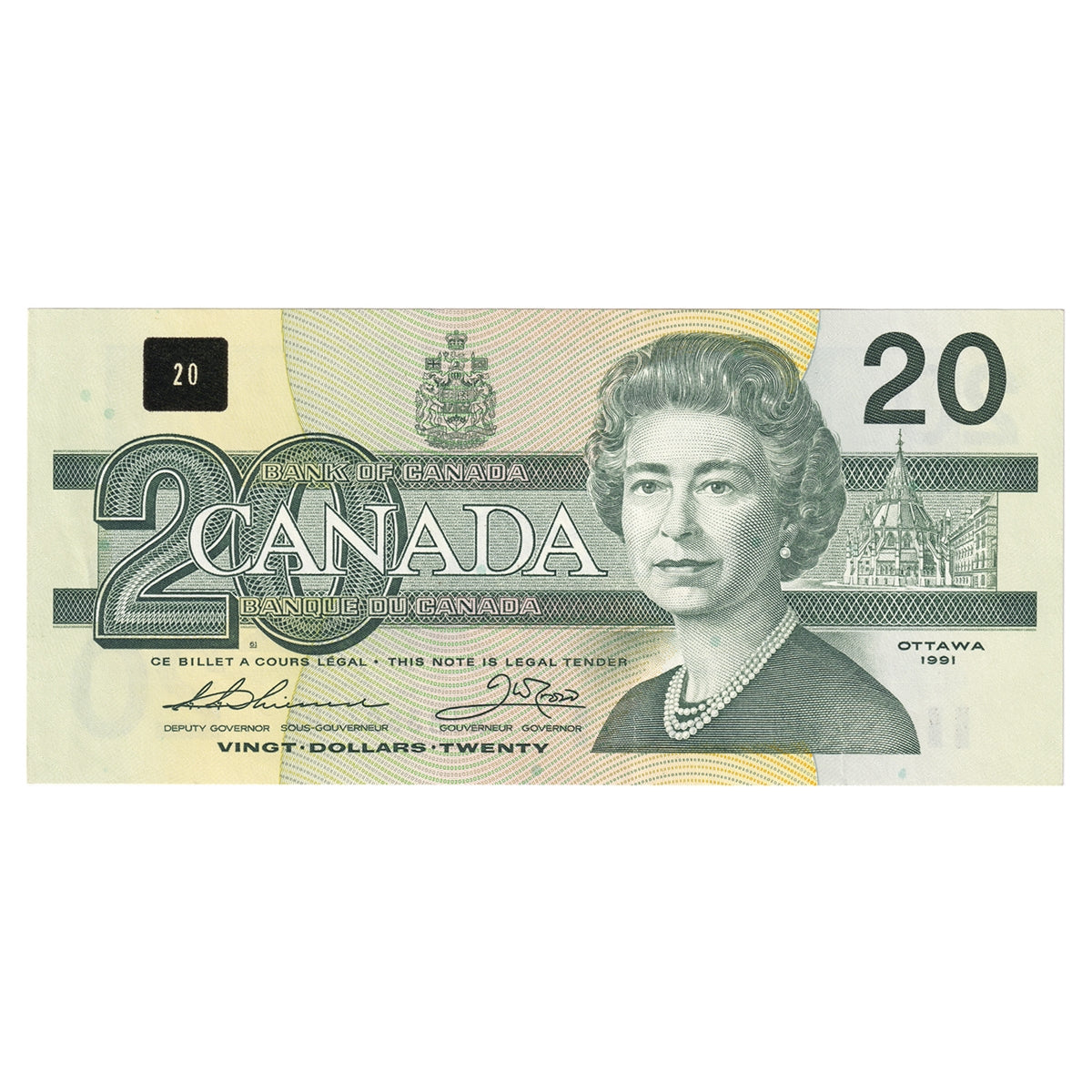 BC-58a-ii 1991 Canada $20 Thiessen-Crow, AIB, CIRC