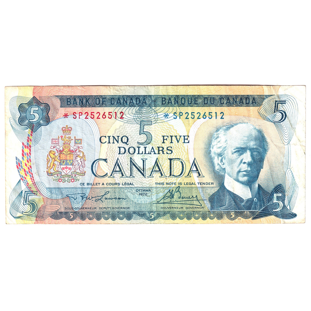 BC-48bA 1972 Canada $5 Lawson-Bouey, *SP, VF