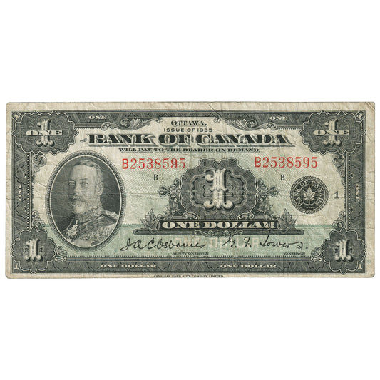 BC-1 1935 Canada $1 Osborne-Towers, English, Series B, F
