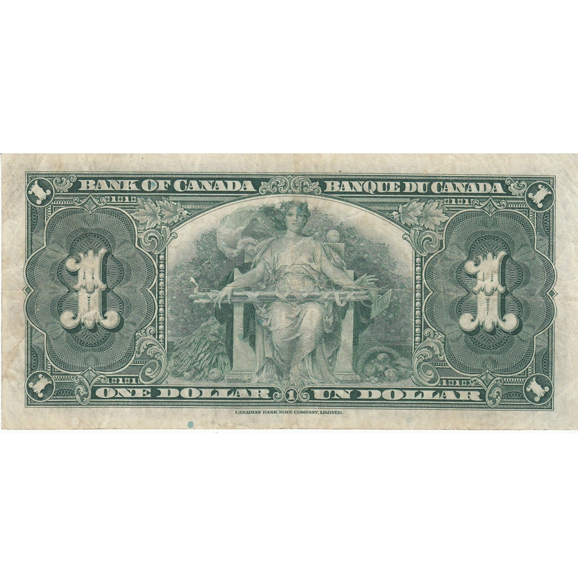BC-21b 1937 Canada $1 Gordon-Towers, Narrow Panel, H/A, F-VF (F15)