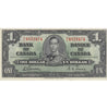 BC-21c 1937 Canada $1 Gordon-Towers, X/L, VF-EF (VF30)