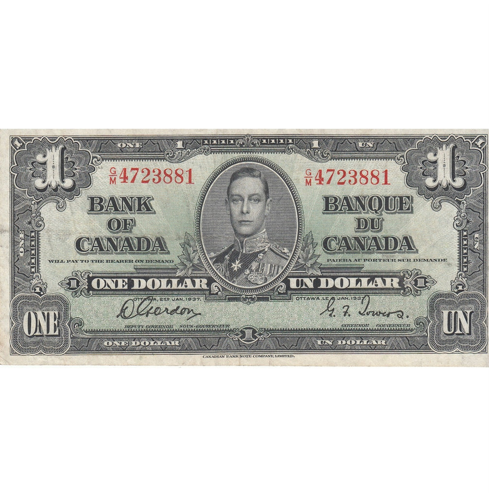 BC-21c 1937 Canada $1 Gordon-Towers, G/M, VF