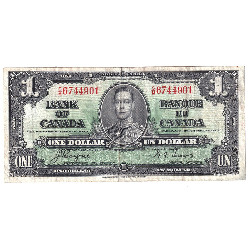 BC-21d 1937 Canada $1 Coyne-Towers, S/M, VF-EF