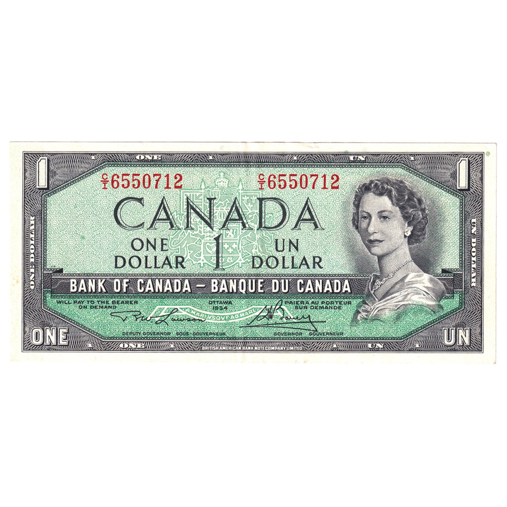 BC-37d 1954 Canada $1 Lawson-Bouey, A/I, EF-AU