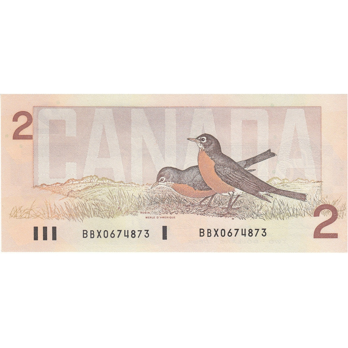 BC-55bA 1986 Canada $2 Thiessen-Crow, Large BBX, EF-AU (EF45)