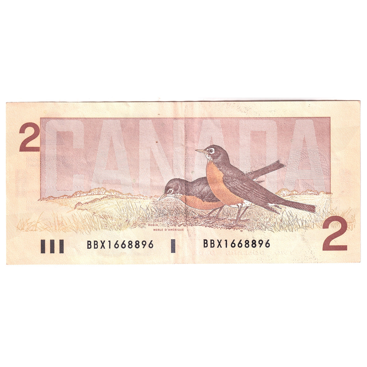 BC-55bA 1986 Canada $2 Thiessen-Crow, Small BBX, Extra Fine (EF40)