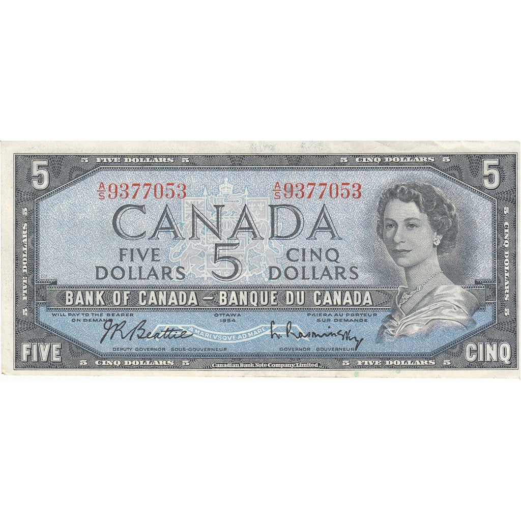 BC-39b 1954 Canada $5 Beattie-Rasminsky, A/S, VF-EF