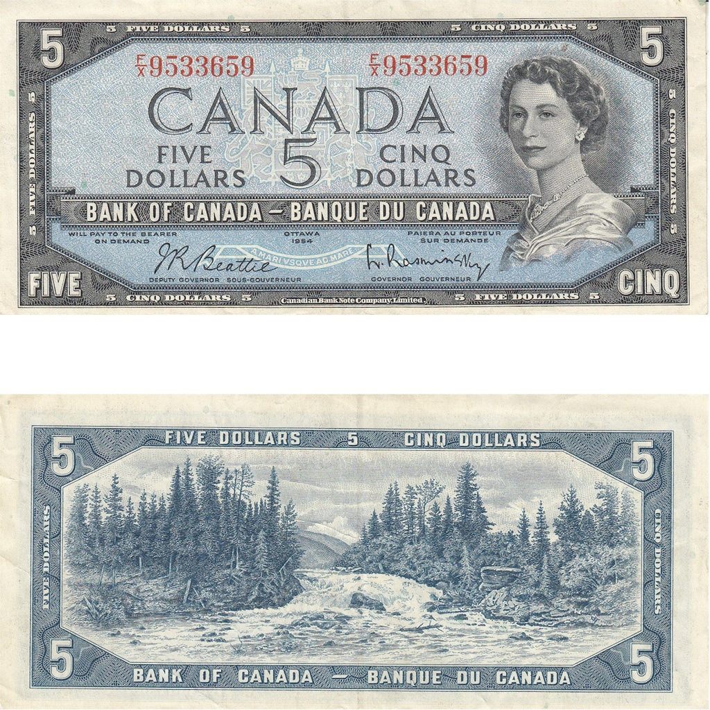 BC-39b 1954 Canada $5 Beattie-Rasminsky, F/X, VF