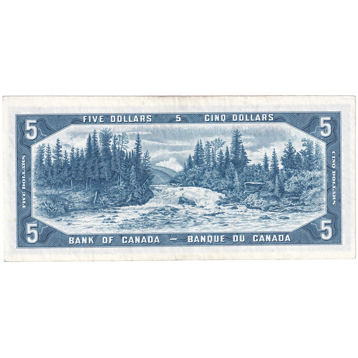BC-39b 1954 Canada $5 Beattie-Rasminsky, P/X, EF-AU (EF45)