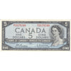 BC-39b 1954 Canada $5 Beattie-Rasminsky, R/X, Almost Uncirculated (AU50)