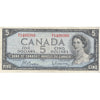 BC-39b 1954 Canada $5 Beattie-Rasminsky, R/X, Very Fine (VF20)