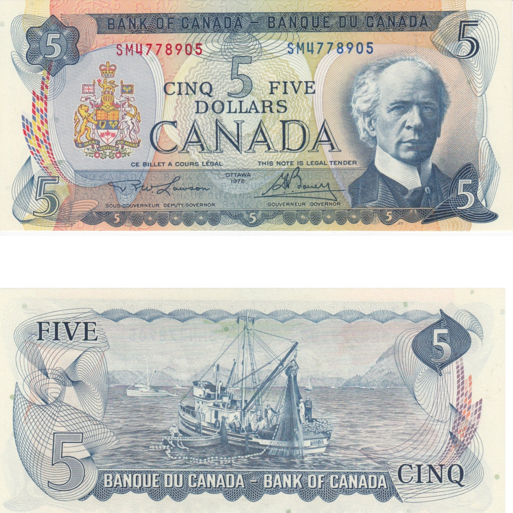 BC-48b 1972 Canada $5 Lawson-Bouey, SM, Choice Uncirculated (CUNC63)