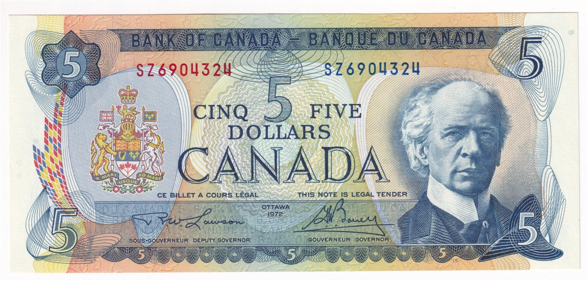 BC-48b 1972 Canada $5 Lawson-Bouey, SZ, CUNC